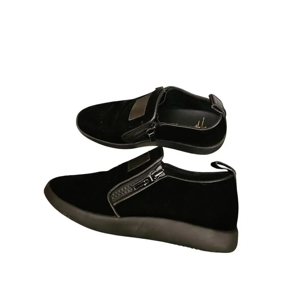 Giuseppe Zanotti sz 40  Conley Zip black velvet loafers mens sz 7